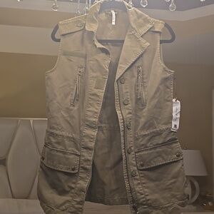 Anthropologie Willow & Clay Khaki Utility Vest Size S